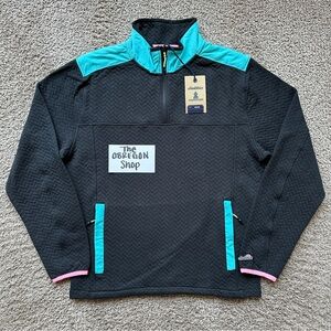 CHUBBIES THE BRIGHTSIDE QUILTED QUARTER ZIP MENS SIZE MEDIUM BLACK BLUE PINK NEW